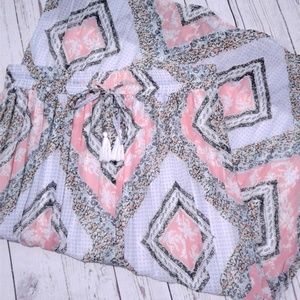 Tantrums Crinkled Patchwork Scarf Print Skirt